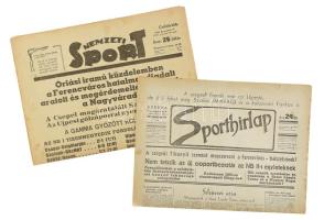 1943 Nemzeti Sport XXXV. évf. 239. sz., 1943. dec. 9., a címlapon a labdarúgó NB I aktuális híreivel, eredményeivel (Ferencváros-Nagyvárad mérkőzés, stb.) + 1944 Sporthírlap XXXV. évf. 63. sz., 1944. aug. 9.