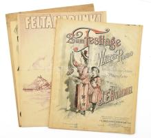 cca 1910-1945 4 db régi kotta ("Feltámadunk!" irredenta dal, stb.), vegyes állapotban