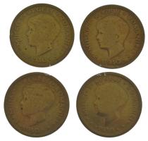 Románia 1930. 5L Ni-sárgaréz "I. Mihály" (4x) T:F Romania 1930. 5 Lei Ni-brass "Mihai I" (4x) C:F Krause KM#48