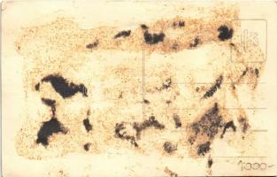 Budapest XVI. Rákosszentmihály, vasútállomás, vasutasok. photo (ragasztónyom / glue marks)