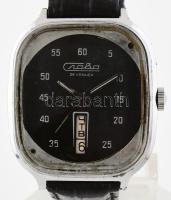 Csajka naptárkijelzős férfi karóra, mechanikus, működik, 38x34 mm