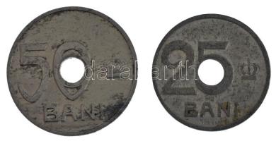 Románia 1921. 25b Al + 50b Al T:AU,XF
Romania 1921. 25 Bani Al + 50 Bani Al C:AU,XF