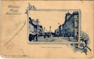 1899 (Vorläufer) Nagykanizsa, Fő tér a felső templommal. Ifj. Wajdits József kiadása. Art Nouveau, f...