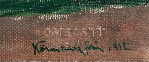 Körmendi-Frim Ervin (1885-1939): Napfényes utca, 1912. Olaj, vászon, jelezve jobbra lent. Fakeretben...