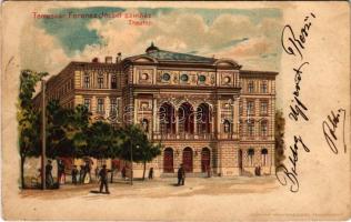 1899 (Vorläufer) Temesvár, Timisoara; Ferenc József színház / Theater / theatre. Corvina litho (fl)