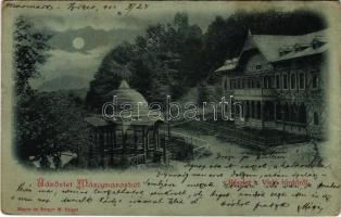 1900 Visk, Várhegy-gyógyfürdő, Vyshkovo (Máramaros); részlet a Viski fürdőből. Mayer és Berger M. kiadása / spa, bath (EK)