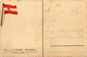 Pola, K.u.k. Kriegsmarine Seearsenal, Machinensaal. Phot. A. Beer, F.W. Schrinner 1913. / Osztrák-ma...