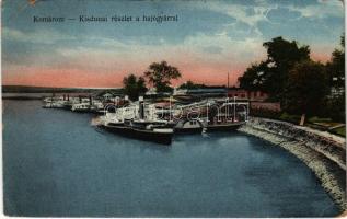 1922 Komárom, Komárno; Kisdunai részlet a hajógyárral / Danube, ship factory, shipyard (EB)