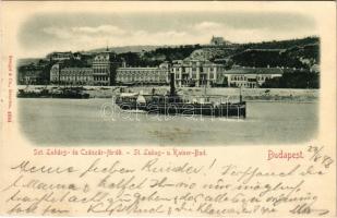 1898 (Vorläufer) Budapest II. Szent Lukács és Császár fürdő, gőzhajó