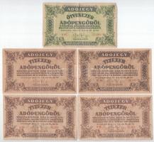 1946. 10.000AP sorszámozott és sorszám nélküli (4x) + 50.000AP sorszámozott T:F