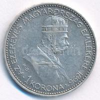 1896KB 1K Ag "Millennium" technológiai hibás veret (enyhén elfordult hátlap) T:XF patina A...