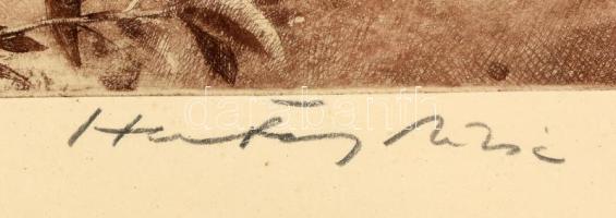 Hertay Mária (1932-2018): Japán birs. Rézkarc, papír, jelzett, számozott (100/100), üvegezett fakere...