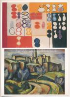 13 db modern művészeti képeslap felvágatlan párokban a Mozgó Világ kiadásában