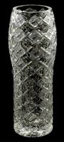 Robusztus csiszolt kristály váza, jelzés nélkül, hibátlan, m: 30 cm