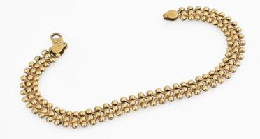 Arany (Au) 14K fantáziamintás karkötő, jelzett, h: 19,5 cm, nettó: 7,3 g