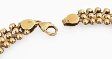 Arany (Au) 14K fantáziamintás karkötő, jelzett, h: 19,5 cm, nettó: 7,3 g