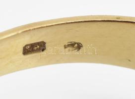 Arany (Au) 14K áttört köves gyűrű, jelzett, méret: 65, bruttó: 4,6 g