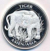 DN "Veszélyeztetett állatvilág / Tigris - Ázsia" jelzett Ag emlékérem (31,1g/0.999) T:PP ND "Endangered fauna / Tiger - Asia" hallmarked Ag commemorative medallion (31,1g/0.999) C:PP