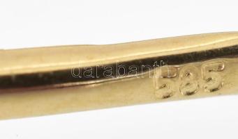 Arany (Au) 14K lamellás áttört fülbevalópár, jelzett, h: 4,5×1,7 cm, nettó: 2,5 g
