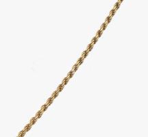 Arany (Au) 14K walles nyaklánc gránátköves kereszt függővel, jelzett, h: 46,5 cm, 3×2 cm, bruttó: 5,...