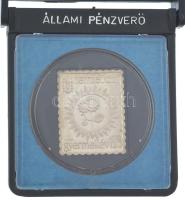 1979. "Nemzetközi Gyermekév" Ag bélyegérem eredeti, oldalán kissé sérült ÁPV tokban (~3,30g/0.835/27x22mm) T:PP patina