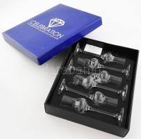 Swarovski Celebration grappás pohár készlet, díszdobozban, egyik pohár törött, m: 19 cm