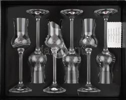 Swarovski Celebration grappás pohár készlet, díszdobozban, egyik pohár törött, m: 19 cm