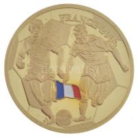 DN Futball Világbajnokság Bajnoka - 2000 Franciaország festett sárgaréz emlékérem tanúsítvánnyal (30mm) T:P ND FIFA Wolrd Cup Champion 2000 France painted brass commemorative medallion with certificate (30mm) C:P