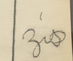 1928 Budapest, Josephine Baker (1906-1975) táncosnő aláírása egy őt ábrázoló rajzon (utóbbi olvashat...