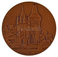 Iván István (1905-1968) 1976. "Vajdahunyadvár" bronz emlékérem, hátoldalon gravírozva "ML 1951-1976" dísztokban (70mm) T:AU