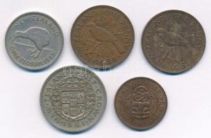 Új-Zéland 1949. 1Fl Cu-Ni "VI. György" + 1958-1959. 1p bronz "II. Erzsébet" (2xk...