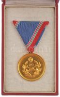 1964. "Szolgálati Érdemérem - Honvédelmi Érdemérem" 20 év után, aranyozott bronz kitüntetés mellszalagon, eredeti tokban T:AU