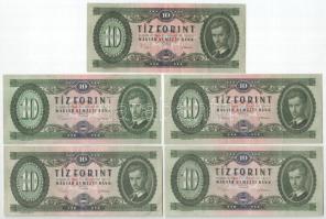 1969. 10Ft (5x) T:F közte szép papír Adamo F7