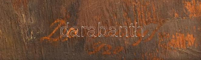 Vitéz Darvassy István (1888-1960): Ferenciek terei forgatag, Budapest, 1920-as évek. Olaj, falemez, ...