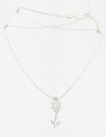 Ezüst(Ag) kígyó nyaklánc galambos kereszt függővel, jelzett, h: 45-50 cm, 2,3×1,2 cm, nettó: 7,5 g