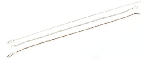 Ezüst(Ag) fonott és kígyó karkötő, 3 db, jelzett, h: 18 és 19 cm, nettó: 5,7 g