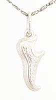 Ezüst(Ag) csigaszemes nyaklánc cipellő függővel, jelzett, h: 55 cm, 2,6×1 cm, nettó: 5 g