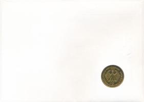 NSZK 1990D 2M aranyozott Cu-Ni "Franz Josef Strauss" érmés borítékon bélyegzős bélyeggel, ...