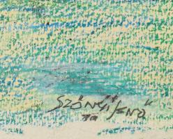 Szőnyi Jenő (1902-?): Velence. Kréta, papír, jelzett. Sérült, 31,5x40 cm