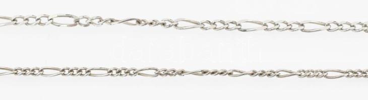 Ezüst(Ag) figaro karkötő, jelzett, h: 18 és 20 cm, nettó: 2,9 g