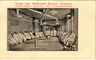 Bad Reichenhall, Herzogl. bayer. Hof-Kuranstalt Dianabad, Inhalatorium / Jnhalatorium / spa, bath, inhalator room, interior (small tear)