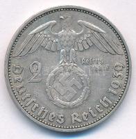 Német Harmadik Birodalom 1939J 2M Ag "Hindenburg" T:XF 
German Third Reich 1939J 2 Mark A...