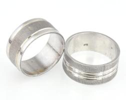 Ezüst(Ag) mintás karikagyűrűk, 2 db, jelzettek, méret: 50, 51, nettó: 5,7 g