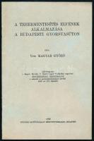 Magyar Győző: A tehermentesítés elvének alkalmazása a budapesti gyorsvasúton. Bp., 1943, Stádium, 24 p. Kiadói papírkötés.