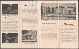 cca 1930-1940 A Margit-szigetet bemutató, többnyelvű idegenforgalmi prospektus, fekete-fehér képekke...