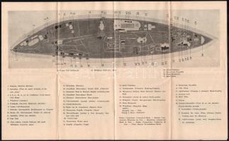 cca 1930-1940 A Margit-szigetet bemutató, többnyelvű idegenforgalmi prospektus, fekete-fehér képekke...
