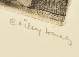 Csillag József (1894-1977): Bordighera. Színezett rézkarc, papír, jelzett, lap széle kissé sérült, 2...