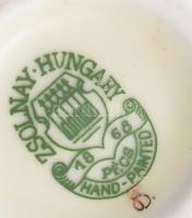 Zsolnay virágmintás váza, jelzéssel, hibátlan, m: 13 cm