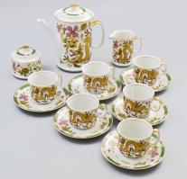 Josefina cseh kínai sárkány mintás porcelán teás készlet, jelzéssel, hibátlan