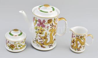 Josefina cseh kínai sárkány mintás porcelán teás készlet, jelzéssel, hibátlan